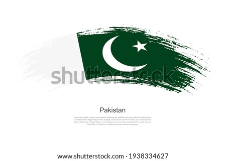 Curve style brush painted grunge flag of Pakistan country in artistic style