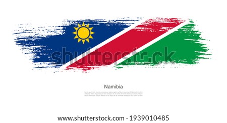 Stain brush stroke flag of Namibia with creative brush flag banner theme background