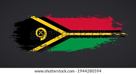 Creative Vanuatu country grungy brush flag for independence day