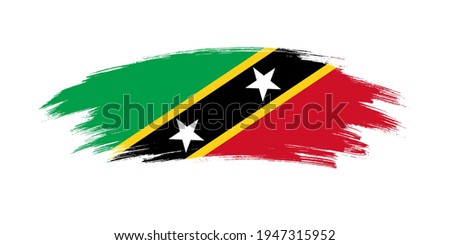 Artistic grunge brush flag of Saint Kitts and Nevis isolated on white background