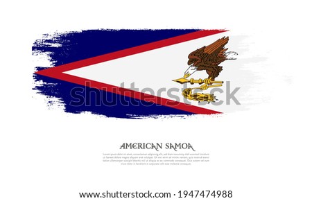American Samoa flag brush concept. Flag of American Samoa grunge style banner background