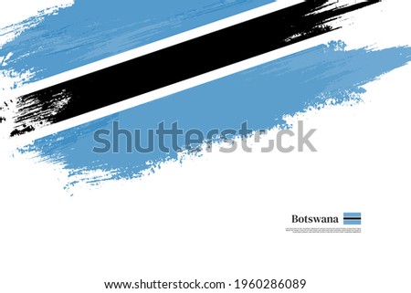 Stylish brush flag of Botswana. Happy independence day of Botswana with grungy flag background