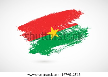 Happy independence day of Burkina Faso with vintage style brush flag background