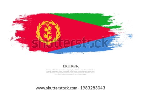 Eritrea flag brush concept. Flag of Eritrea grunge style banner background