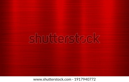 Red metal technology horizontal background with polished, brushed texture. Red metal texture background background, foil texture, shiny and metal steel gradient template. Vector illustration EPS10.