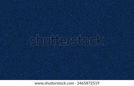 Navy blue cotton fabric pattern close up as background. Denim blue grunge textured seamless pattern. Dark navy blue denim jeans. Textile fabric material cotton texture. Jeans fashion Vector EPS10.