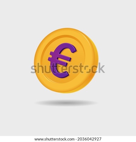 3D icon of euro coin