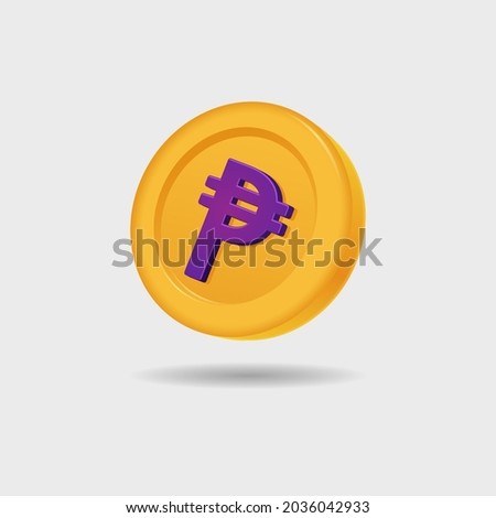 3D icon of peso coin