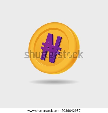 3D icon of Naira coin