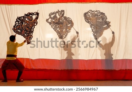 Similar – Image, Stock Photo shadow theatre (2) Man