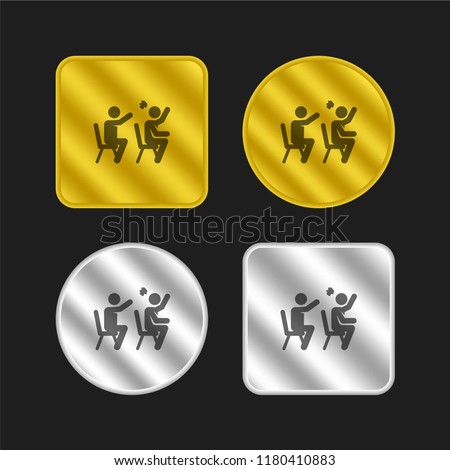 Insolent gold and silver metallic coin logo icon design