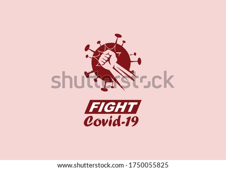 Fight Covid-19 With Sucker Punch Campaign Logo Symbol