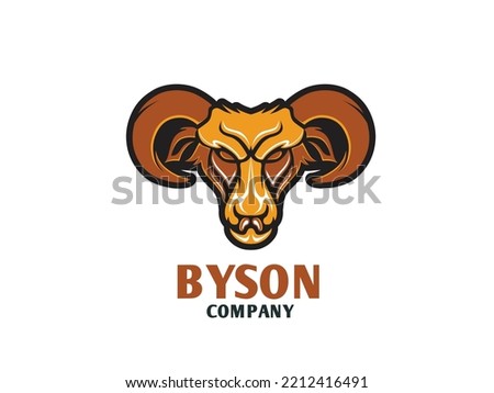 Bison Animal Head Wild Logo