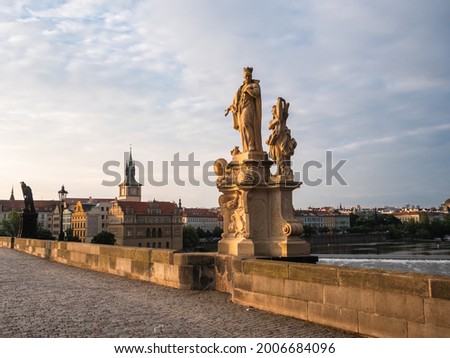 Saint Francis Borgia Statue on Charles Bridge, Prague, Czech Republicmade by F. M. Brokoff in 1710. Stock fotó © 