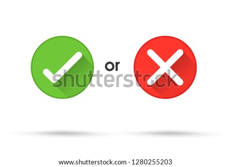 True and false symbols accept rejected for evaluation. Vector Simple and modern style.