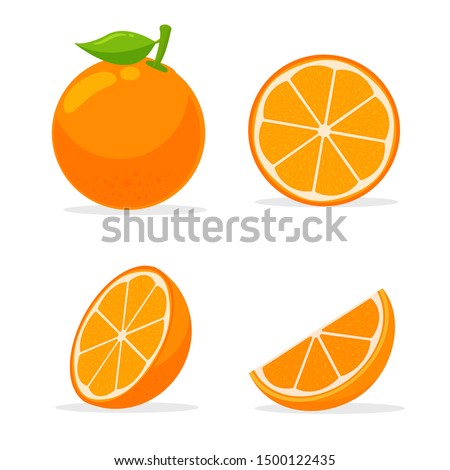 Orang fruit. Oranges that are segmented on a white background.
