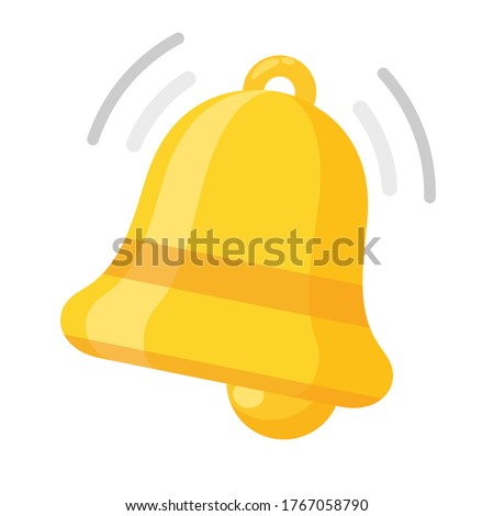 Notification bell icon. The golden alert bell is shaking to alert the upcoming schedule. ストックフォト © 