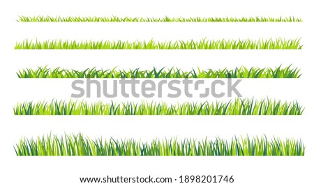 Grassland border vector patternGreen lawn in spring The concept of caring for the global ecosystem