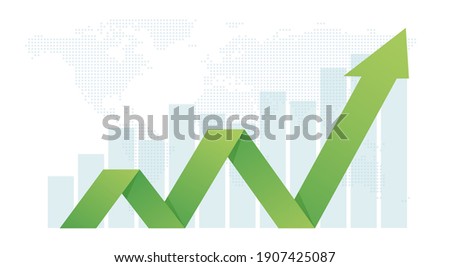 Business arrow sets goals concept for success Financial growth expanded the return on investment Profit Increase Chart