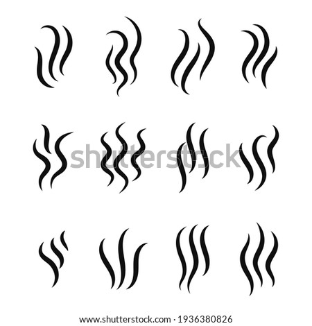 Wavy line vector of rising steam or smoke. Coffee aroma line concept Isolated on white background.