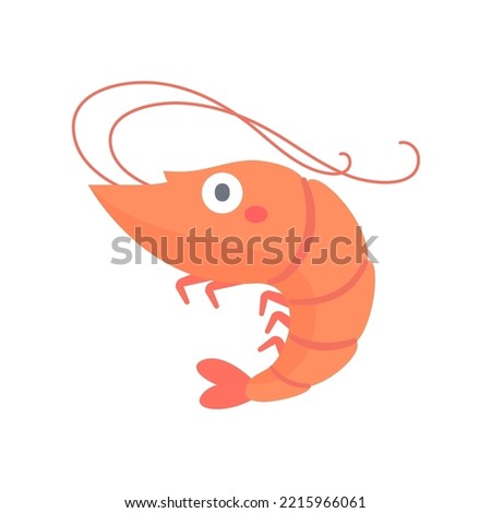 Shrimp vector. cute animal face design for kids