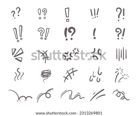 hand drawn cute curly lines expression cartoon movement Foto stock © 