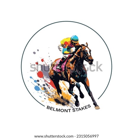 Illustration of Belmont Stakes, Horse Racing.