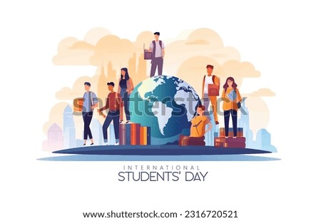 Vector illustration design concept of world students day observed on october 15