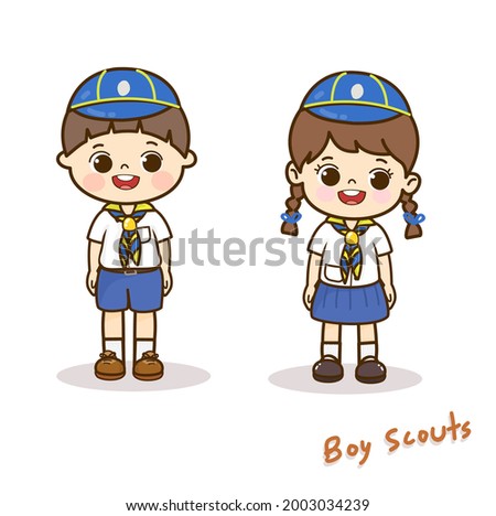 Cartoon Cute Boy Scouts vector.