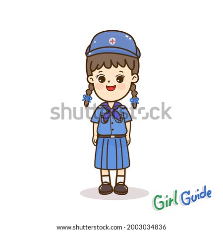 Cartoon Cute Girl Guide vector.
