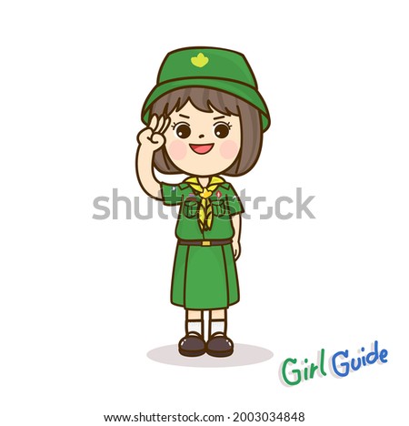 Cartoon Cute Girl Guide vector.