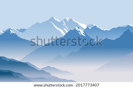 Image, Stock Photo Snowy mountain ridge in winter