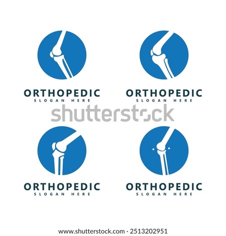 Orthopedic Logo Design with Knee Joint Symbol - Medical and Healthcare Icon