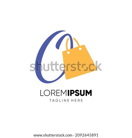 Letter O Shopping Bag Logo Design Vector Icon Graphic Emblem Illustration