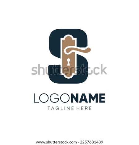 Letter S Door Knop Handles Logo Design Vector Icon Graphic Emblem Illustration