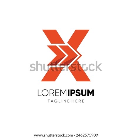 Letter X Forward Arrow Logo Design Vector Icon Graphic Symbol Emblem Illustration 