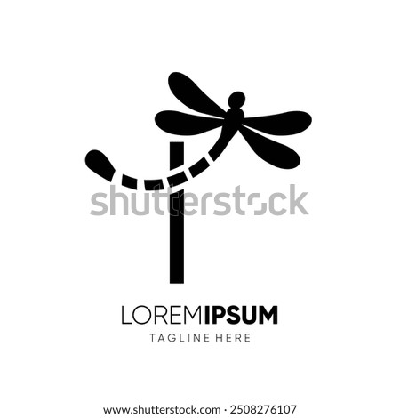 Letter I Dragonfly Logo Design Vector Icon Graphic Symbol Illustration