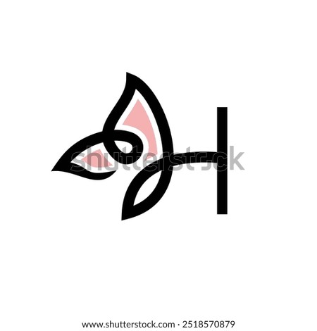 Letter H Initial Butterfly Logo Design Vector Icon Graphic Symbol Illustration