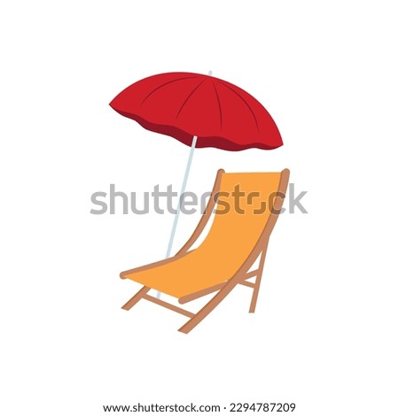 Similar – Image, Stock Photo Sunshade and deck chairs on a beach in Mauritius