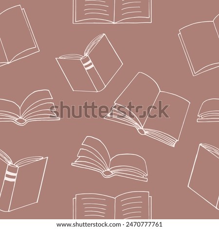 books seamless pattern. hand drawn doodle style.