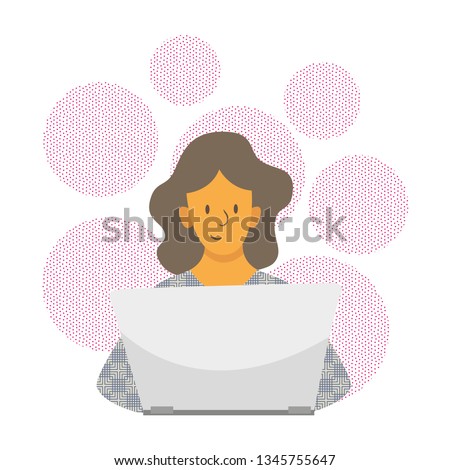 Woman working on laptop