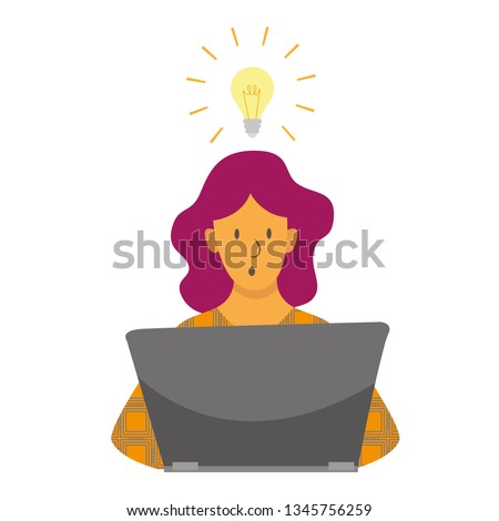 Woman working on laptop