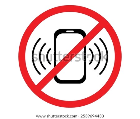 A no phone is displayed in a red circle or no use phones area sign