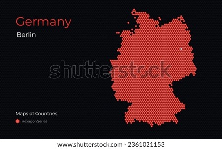 Germany, Berlin. Creative vector map. Maps of Countries, Europe, Hexagon Series.