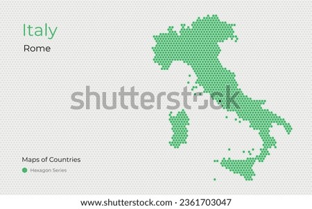  Italy, Rome. Creative vector map. Creative vector map. Maps of Countries, Europe, Hexagon white Series.