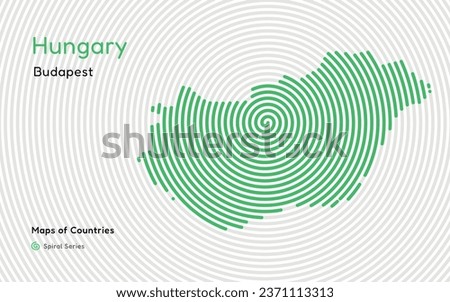 Abstract map of Hungary with circle lines