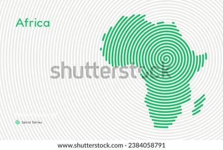 Creative circle map of Africa. Political map. Spiral fingerprint series
