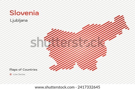 Slovenia Map in a Line Pattern. Stylized simple vector map	