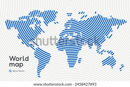 World mapshown in Circle line pattern