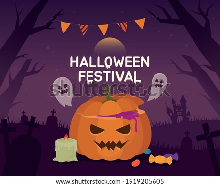 Halloween festival on a terrifying night